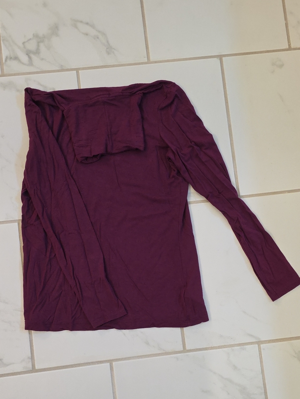 Tahari Plum Long Sleeve Turtle Neck Top